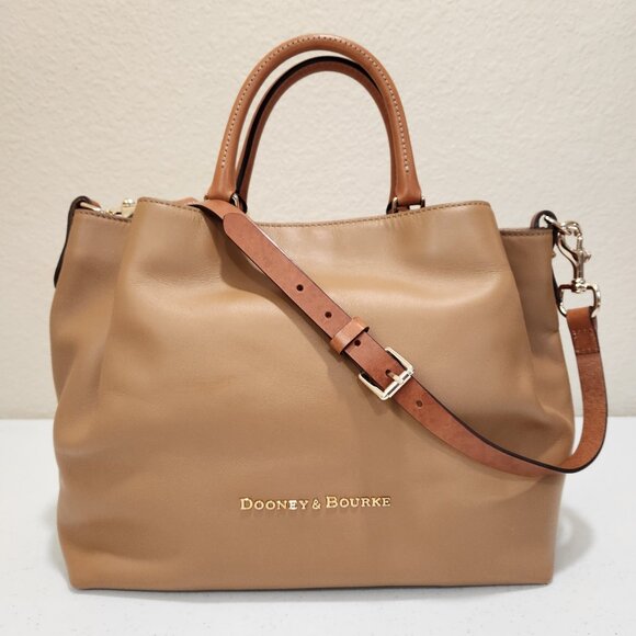Dooney & Bourke Handbags - Dooney Bourke Handbag Fall Leather Soft Carmel Barlow Purse Over the Shoulder